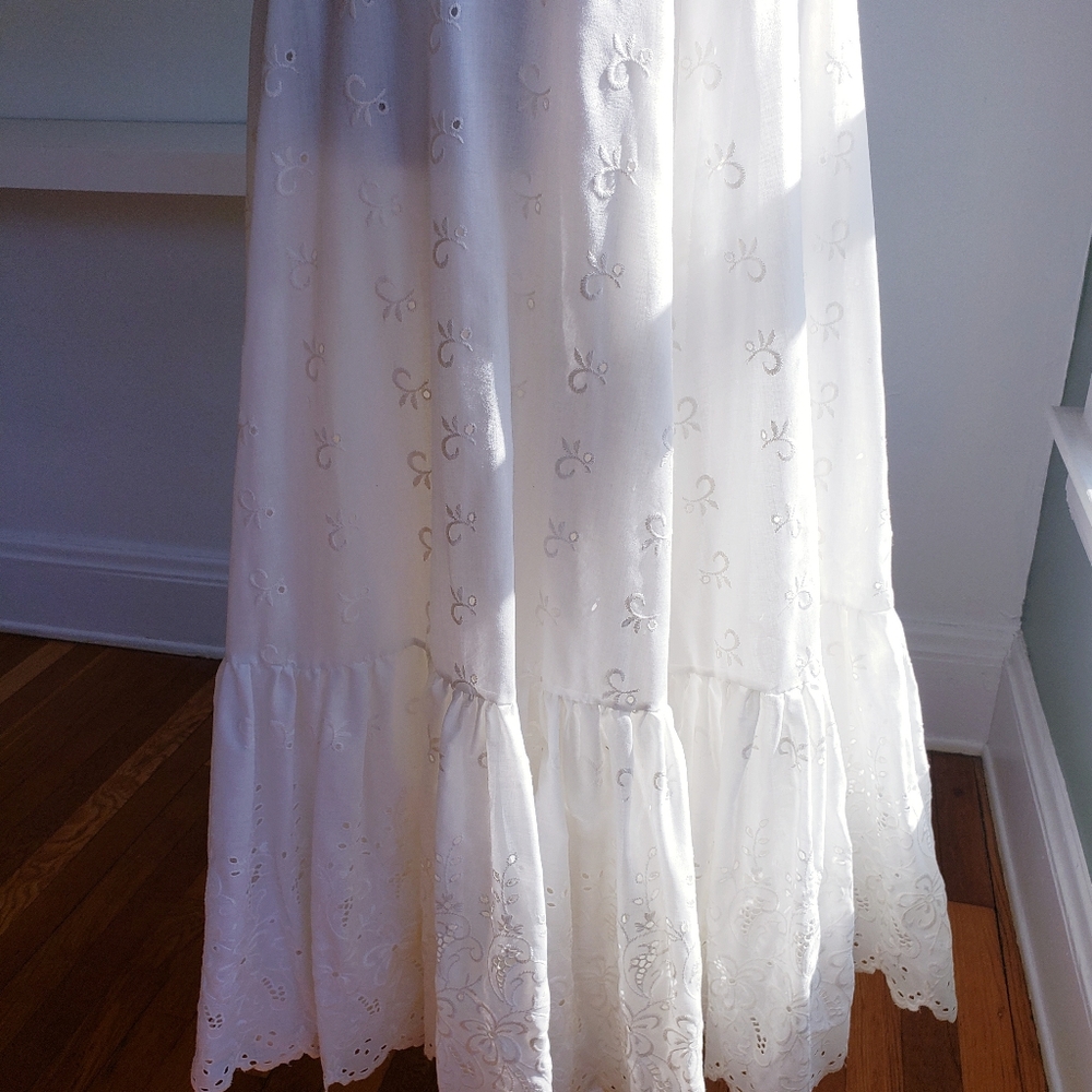 60s/70s Vintage Boho Lace Prairie Festival Maxi Dress Hippie True Vintage - Picture 2 of 5